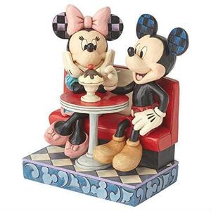 ★送料無料 Enesco Disney Traditions by Jim Shore Mickey and Minnie Mouse Soda Shop Figurine, 6.25 Inch, Multicolor ●厳選特価