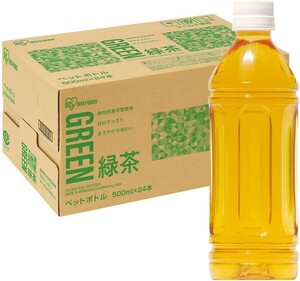 送料無料 アイリスオーヤマ 緑茶 ラベルレス 500ml × 24本 お茶 静岡県産