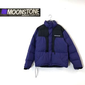 1F1697-G-N◆ MOONSTONE ムーンストーン ダウンジャケット ショート丈 ハイネック ドロスト バイカラー ◆ sizeM 紫 ポリエステル ナイロン