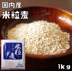 米粒麦 1ｋｇ 豆力 岡山県産 国産 国内産 押し麦 雑穀 国内加工 こめつぶ麦 白麦 穀物 雑穀米 雑穀ごはん 大麦 麦