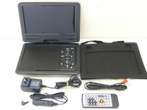 【37433】◆家電 映像機器 ポータブルDVDプレーヤー 9型 PDVD-J912-BK/WH リモコン付 AVケーブル付◆