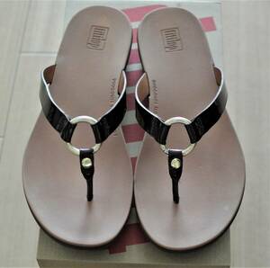 美品　フィットフロップ fitflop HOOPLA TORTOISESHELL （Chocolate Brown Turtle）US5 22~22.5cm