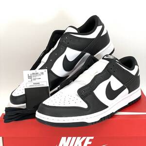 6669-100 美品 NIKE ナイキ スニーカー DUNK LOW RETRO PANDA ダンク ロー レトロ ホワイト ブラック パンダ 黒 白 DD1391-100 31.0cm