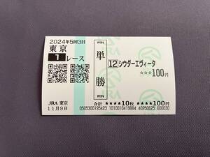 2024年度未勝利戦（11/9）現地単勝馬券シウダーエヴィータ