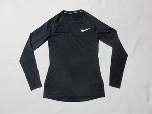 X-677★ナイキ・DRI-FIT♪BV5589/黒色/NIKE PRO タイト 長袖トップ(S)★