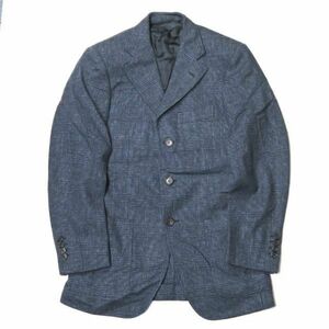 Sartoria Parma x BEAMS F サルトリアパルマ ビームス イタリア製 ウールグレンチェック3Bテーラードジャケット 42 ネイビー ☆☆mm7396