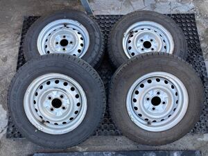 NISSAN純正 165/80R13 90/88N LT 5J PCD100 ホイール4本セット