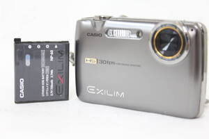 【美品 返品保証】 カシオ Casio Exilim EX-FS10 グレイ 3x バッテリー付き コンパクトデジタルカメラ M692