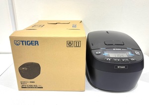 ｍ318★1円～中古現状/未使用【TIGER タイガー】◆圧力IHジャー炊飯器 炊きたて JPV-C100KG グロスブラック 24年製◆白米1.0L (5.5合)炊き