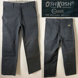 【名作 定番 USED品】00s Y2K ビンテージ OSHKOSH CLASSIC オシュコシュ クラシック 751-5200 ワーク チノパンツ ストレート W30 グレー系