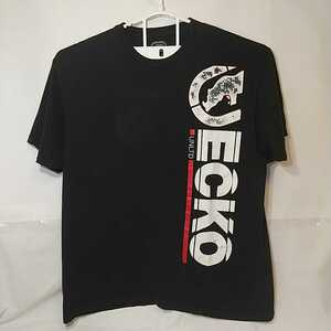 zcl-04♪アメリカ古着エコーアンリミテッド ECKO UNLTD Tシャツ USサイズ－XL ブラック