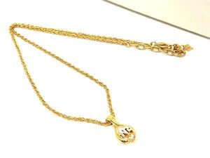 ■美品■ NINA RICCI ニナリッチ ラインストーン ネックレス ペンダント アクセサリー レディース ゴールド系×シルバー系 DG4314