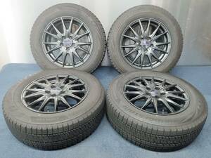 ★9分山★22.23年製★ ブリヂストンVRX2 195/65R15　トヨタ純正ナット用社外ホイール 15×6J +45 5H-100 スタッドレス 30系プリウス等G1147