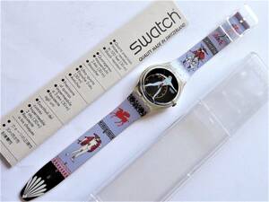 未使用ですが不動 ディスプレイ用部品取り スウォッチ レギュラーモデル Swatch 1992年 Discobolus 品番GK141 時針/分針動きません