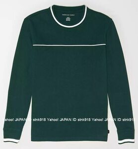 〓残りわずかです!! アメリカンイーグル/US XXL/AE Tipped 厚手ロンTee/Green