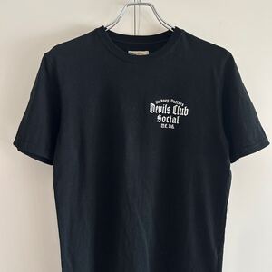 The DUFFER of ST.GEORGE × Devils Club ダファーオブセントジョージ デビルスクラブ 日本製 Tシャツ S バックプリント ブラック