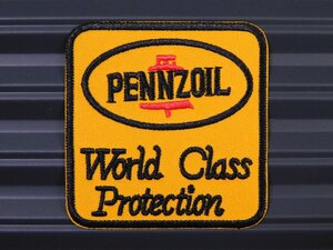 ◆送料\110◆【PENNZOIL・ペンズオイル／四角】※《アイロン刺繍ワッペン・四角》　アメリカン雑貨　刺繍ワッペン　アイロンワッペン