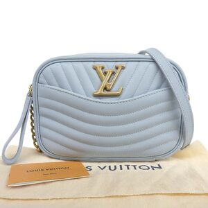 【本物保証】 布袋付 新品同様 ルイヴィトン LOUIS VUITTON エピ ニューウェーブ カメラバッグ ショルダーバッグ LV 希少 レア 水色 M55329