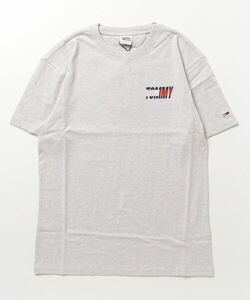 「TOMMY JEANS」 半袖Tシャツ LARGE グレー メンズ