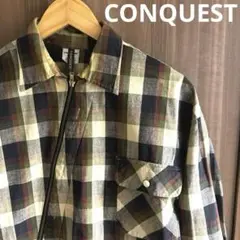 【オシャレ◎】CONQUEST コンクエスト ジップアップチェックシャツ