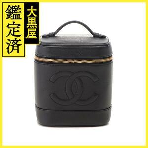 CHANEL　シャネル　ココマーク 縦型バニティ ブラック　GP キャビア　A01998【431】2148103703157