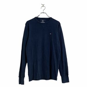 TOMMY HILFIGER 長袖 ロゴ Tシャツ M ネイビー トミーヒルフィガー ロンT ロングTシャツ ワッフル 古着卸 アメリカ仕入 a605-7723