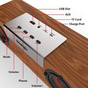 おすすめ 10W木製 Bluetooth スピーカー | 持ち運びに便利 | デ