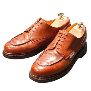 パラブーツ レザーシューズ デカタグ シャンボード 1994年製 Uチップ カーフ ブラウン 6 Paraboot CHAMBORD 約25.0cm【LA】【中古】