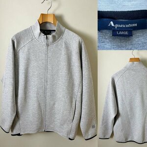 ★【送料無料 国内正規品】名作 Aquascutum アクアスキュータム メンズ コットンポリ テックフリース スウェット フルジップ ジャケット L