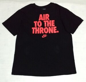 ☆NIKE TEE半袖TシャツLサイズ ラバー文字プリントAIR TO THE THRONE.スポーツ黒ウェアCOTTONフアッション ティー ナイキ BETTER WORLD.COM