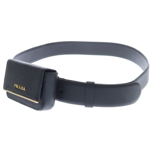 PRADA プラダ Saffiano Leather Belt With Pouch サフィアーノ ポーチ付きレザーベルト ブラック 1CC492