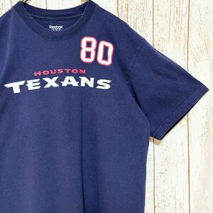 Reebok リーボック NFL Houston Texans ヒューストン・テキサンズ ジョンソン プリント Tシャツ L USA古着 アメリカ古着