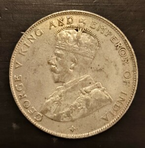 海峡植民地 ストレイトス セトルメント 50セント銀貨 1920年 GEORGE Ⅴ KING AND EMPEROR OF INDIA CENTS HALF DOLLAR STRAITS SETTLEMENTS