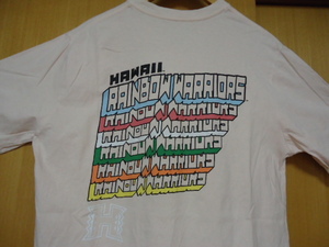 即決　ハワイ　ハワイ大学　RAINBOW WARRIORS　Ｔシャツ　薄ピンク色　Ｌ