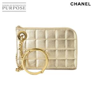 シャネル CHANEL チョコバー チェーン クラッチ バッグ レザー ゴールド 金具 ヴィンテージ Chocolate bar Bag 90235840