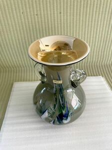 【未使用品】花瓶 ハンドメイド ガラス製