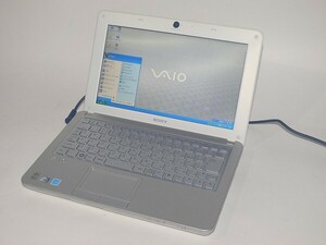 SONY VAIO W ミニノート VPCW119XJ Atom N280 1.66GHz 1GB 160GB 10.1型ワイド 1366×768 ノートPC Netbookネットブック ホワイト パソコン