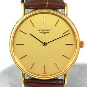 稼働〇 ロンジン L4.637.2 L150.4 メンズ ゴールド 腕時計 クオーツ LONGINES