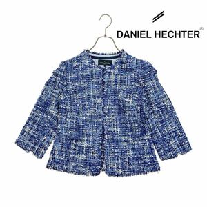 10T086☆ DANIEL HECHTER ダニエルエシュテル 新品未使用 ツイード ノーカラージャケット 冠婚葬祭 入学式 セレモニージャケット 羽織り M