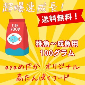 【ayaめだか】オリジナルフード 稚魚〜生魚用 100グラム