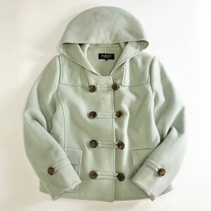 Kk21 〈カシミヤ100%〉 FOXEY BOUTIQUE フォクシーブティック ダッフルコート ウールアウター グリーン系 40 M相当 レディース 女性服