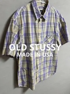 オールドステューシー　半袖チェックシャツ　90s MADE IN USA