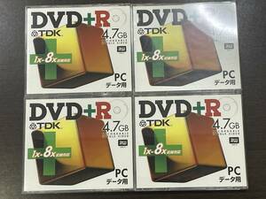 ★【PCデータ用 DVD+R 4.7GB】TDK 8倍速記録対応 DVD+R47K 4枚セット★未使用品(開封済) 送料210円～