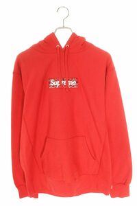 シュプリーム パーカー 19AW Bandana Box Logo Hooded Sweatshirt サイズ:L バンダナボックスロゴプルオーバーパーカー 中古 OM10