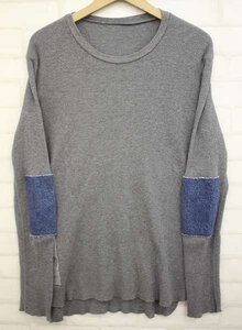 2T0986■SUNSEA Cut Off Thermal Denim Patch Pull Over