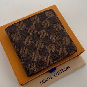 H1779【極美品に近い】 LOUIS VUITTON ルイヴィトン ダミエ　 ポルトフォイユ マルコ 二つ折り 財布 ウォレット レディース メンズ