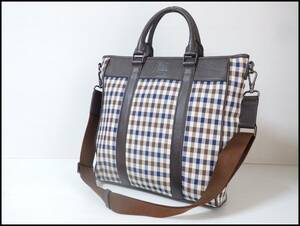 ＜本物 Aquascutum アクアスキュータム 2way トートバッグ ショルダーバッグ ストラップ付き 斜め掛け＞7.33.7　☆定形外1000円☆