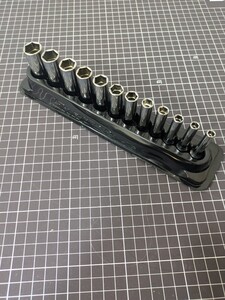 未使用 スナップオン 1/4ディープソケットセット 112STMMY　5~15mm　6ポイント 12ピースセット Snap-on 6.35sq