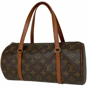 ルイ・ヴィトン Louis Vuitton パピヨン 30 バレルバッグ 筒型 旧旧型 ハンドバッグ モノグラム ブラウン M51365 レディース 【中古】