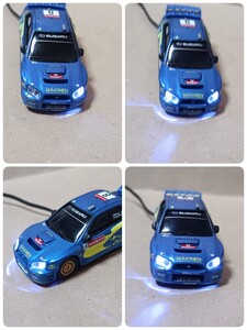 ダミースキャナー インプレッサ WRC WRX 2003 マキネン LED 12V 2灯点滅 トミカ ミニカー スバル 名機 即決